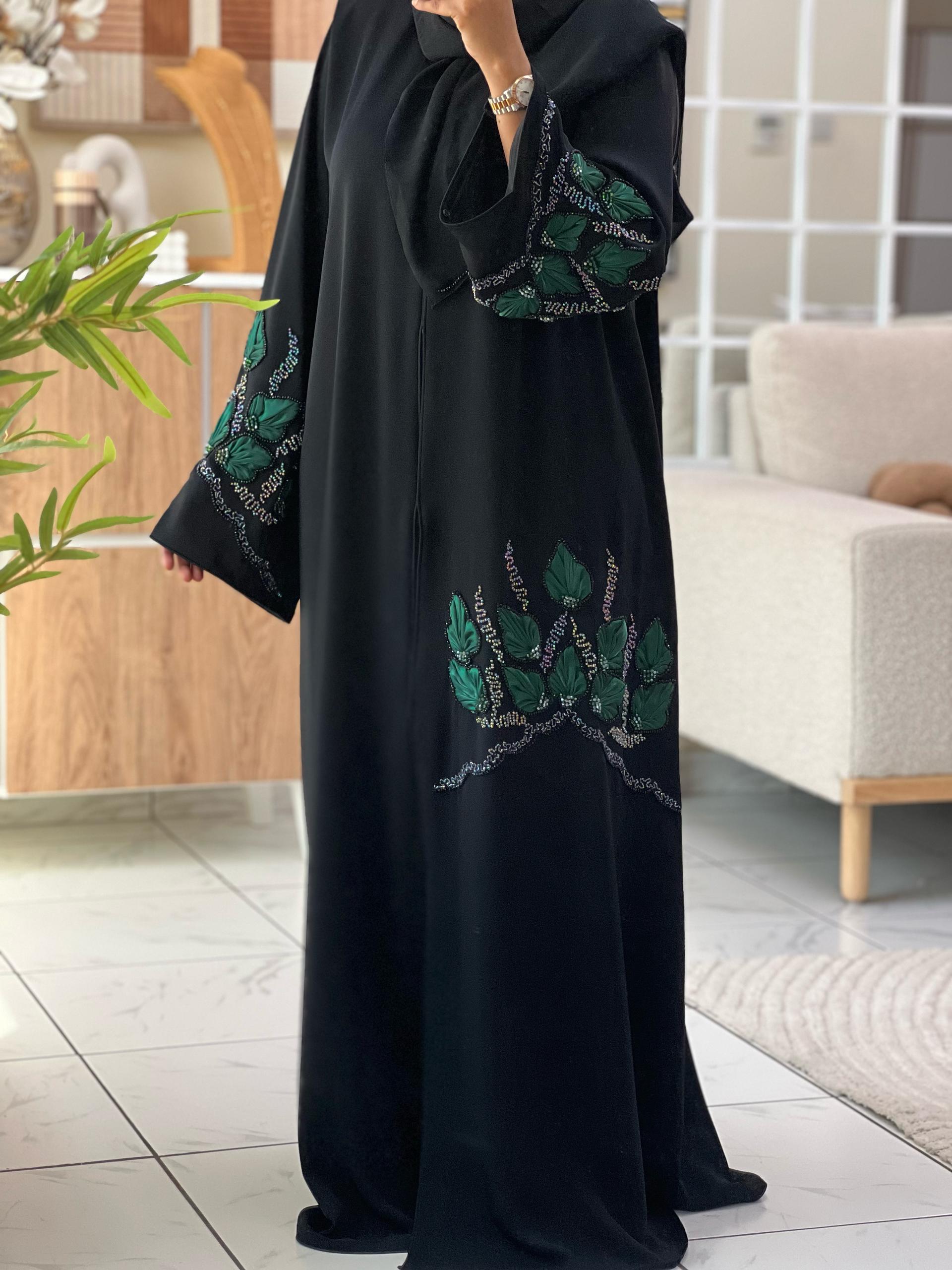 Emerald Bloom Abaya - Image 3