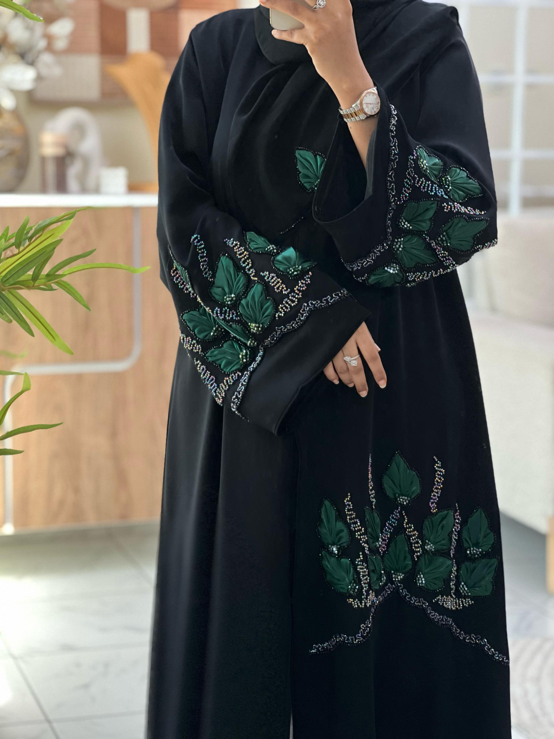 Emerald Bloom Abaya