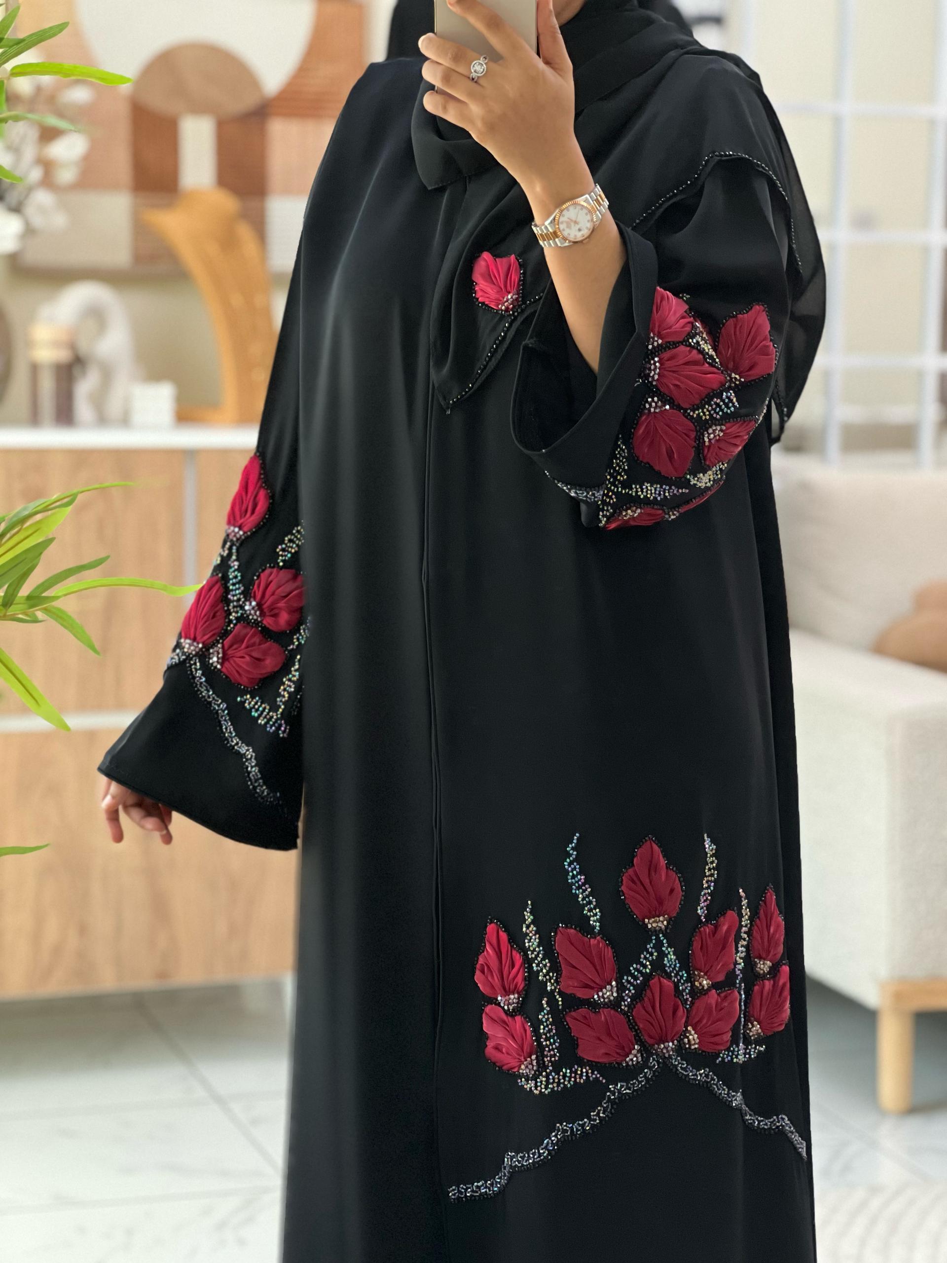 Ruby Blossom Abaya