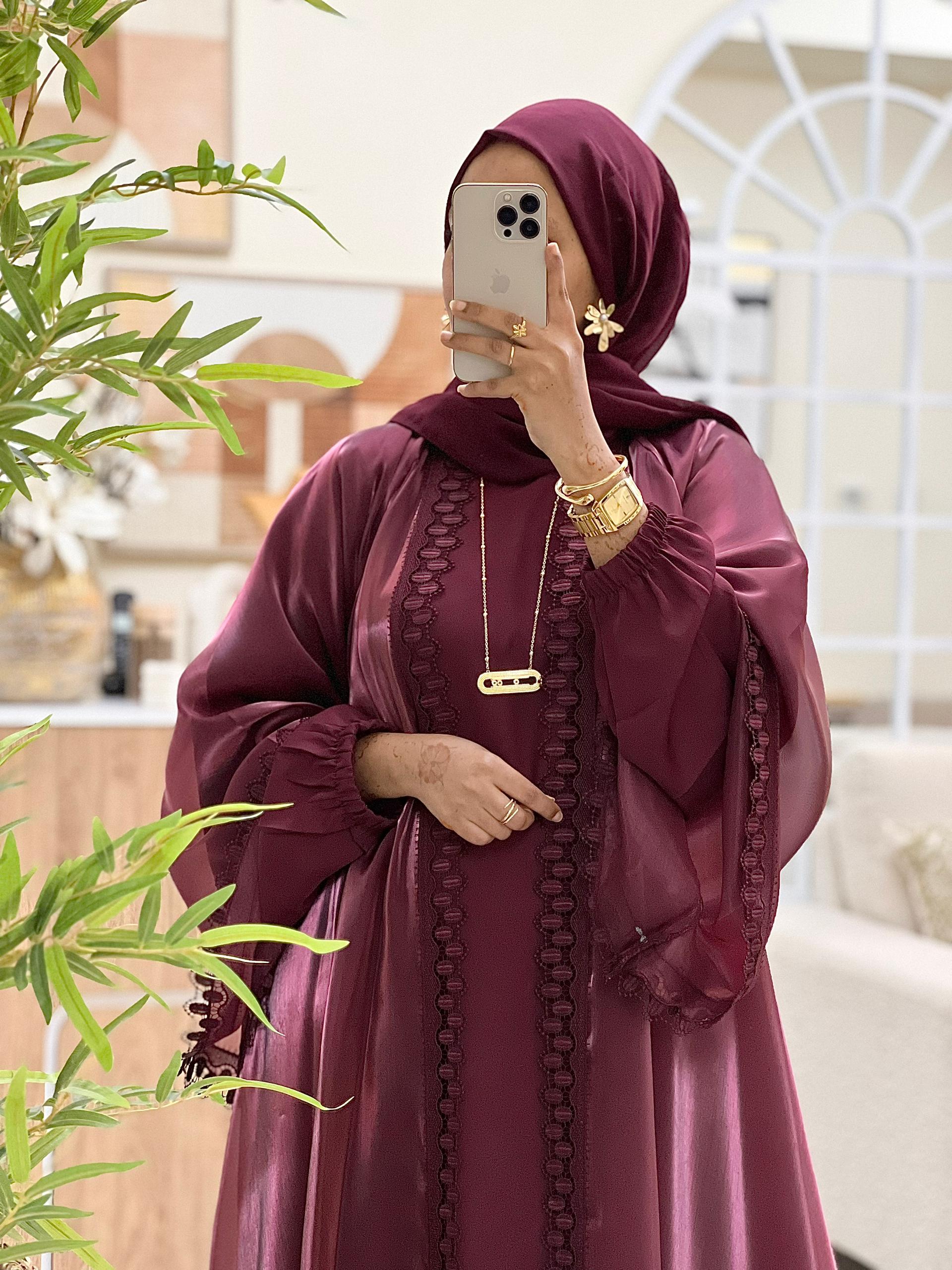 Luxe Organza Lace Abaya