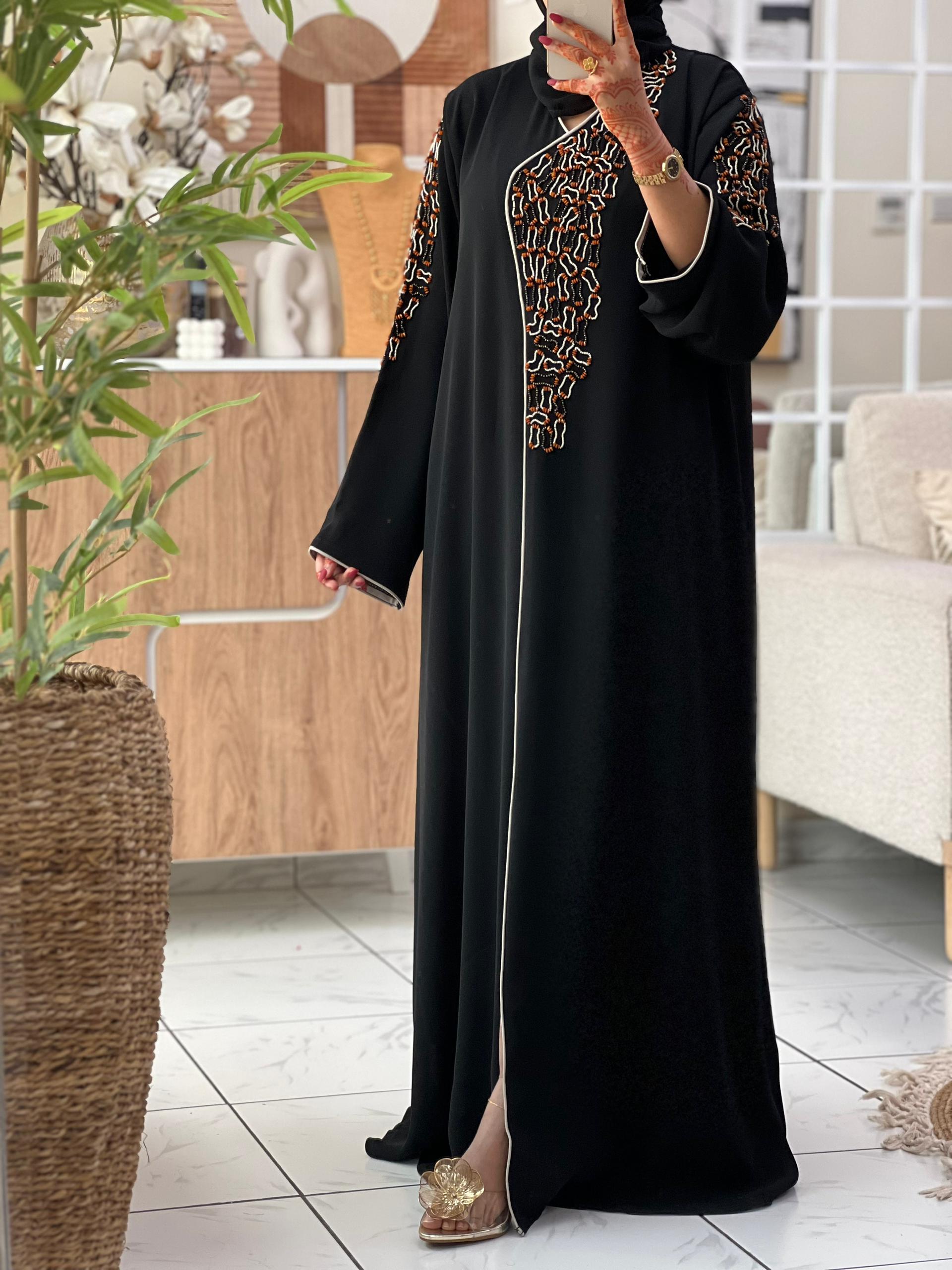 Black Beaded Nida Button - Image 5